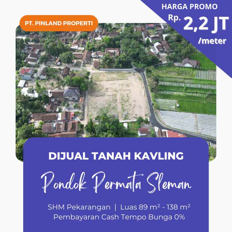 tanah kavling murah 2 2 jt m dekat jl magelang km 13