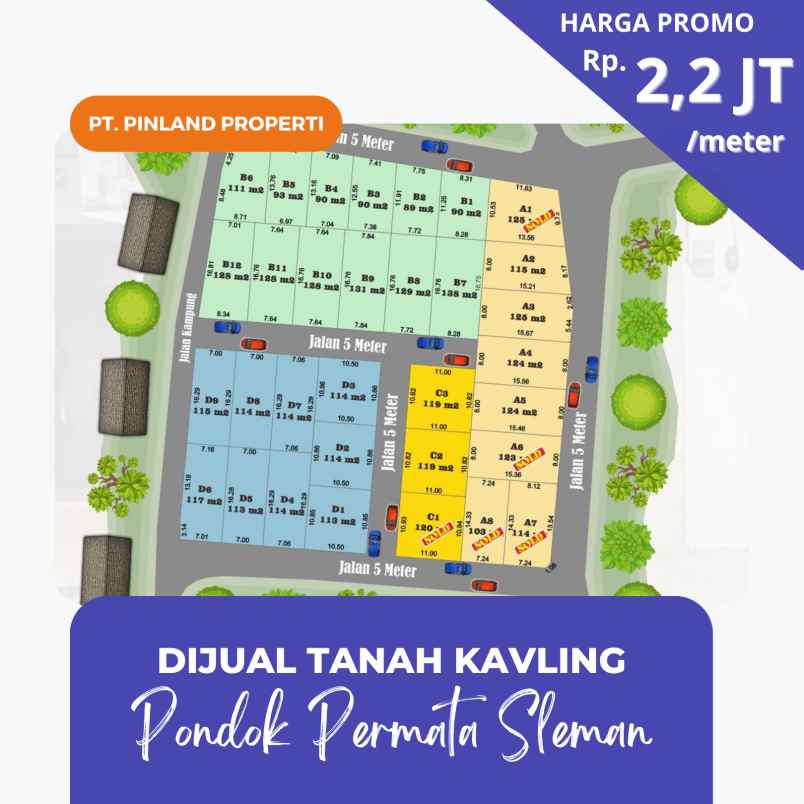 tanah kavling murah 2 2 jt m dekat jl magelang km 13