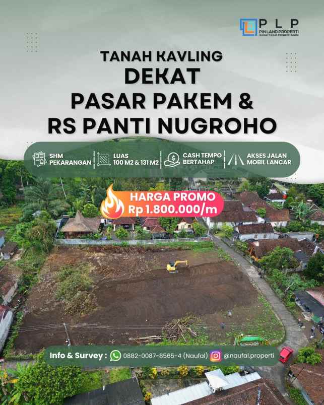 tanah kavling shm dekat pasar pakem rs panti nugroho