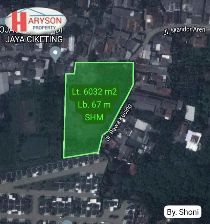 tanah komersil 6032 m2 bantargebang bekasi