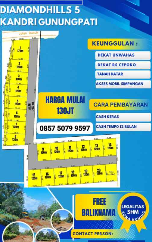 tanah murah bisa di kredit di gunungpati kota