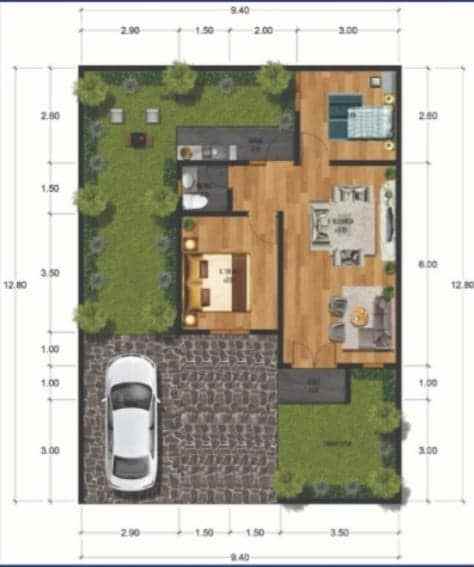 type 45 rumah minimalis di jalan duyung pekanbaru