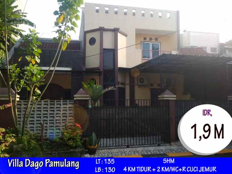 villa dago pamulang tangerang selatan