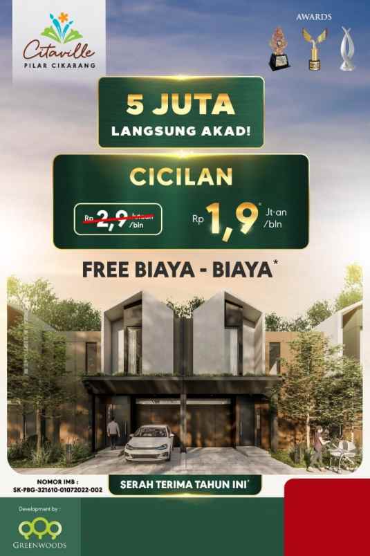 citaville pilar cikarang 5 juta langsung akad