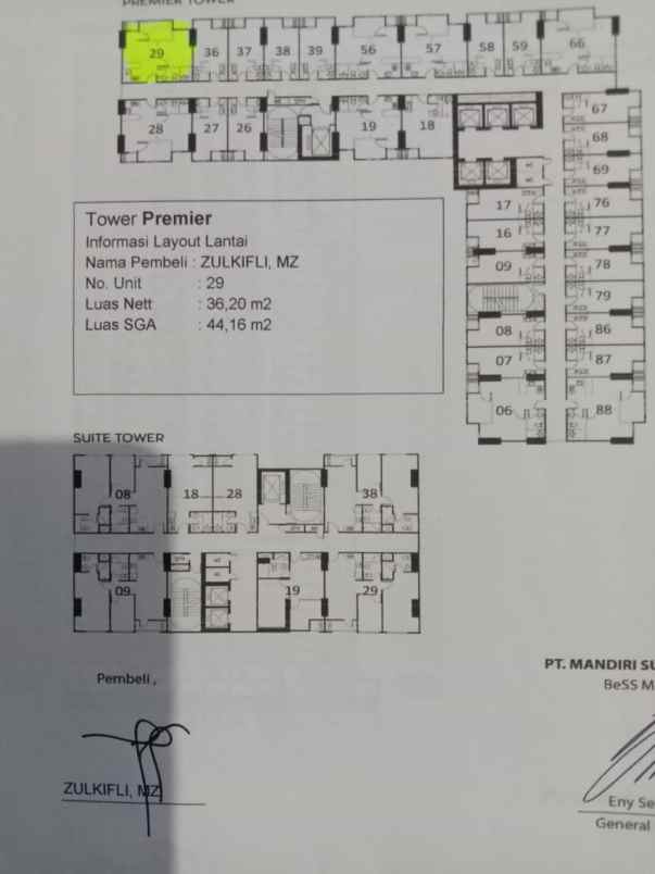 dijual apartemen bess mansion
