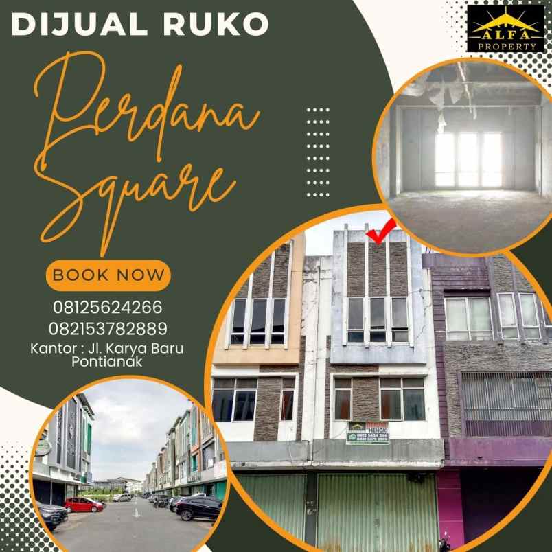 dijual disewakan ruko perdana square kota pontianak