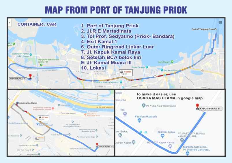 dijual gudang di jl kamal muara iii jakarta utara