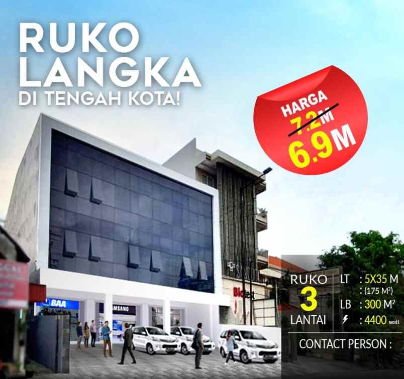 dijual ruko gudang kantor darmo