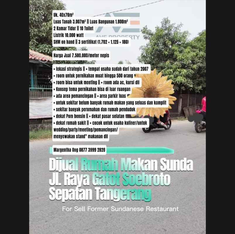 dijual ruko gudang kantor jl gatot soebroto sepatan