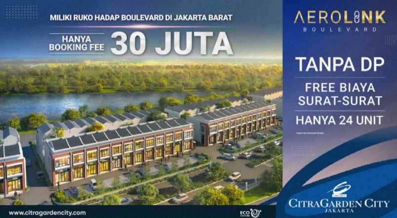 dijual ruko gudang kantor ruko aerolink boulevard