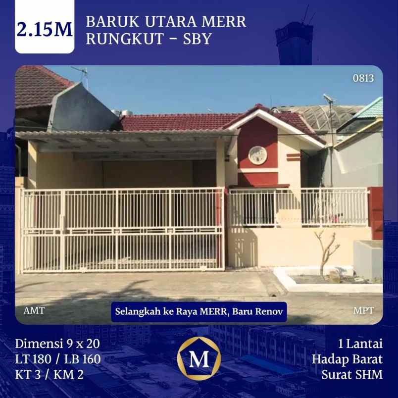 dijual rumah baruk utara surabaya