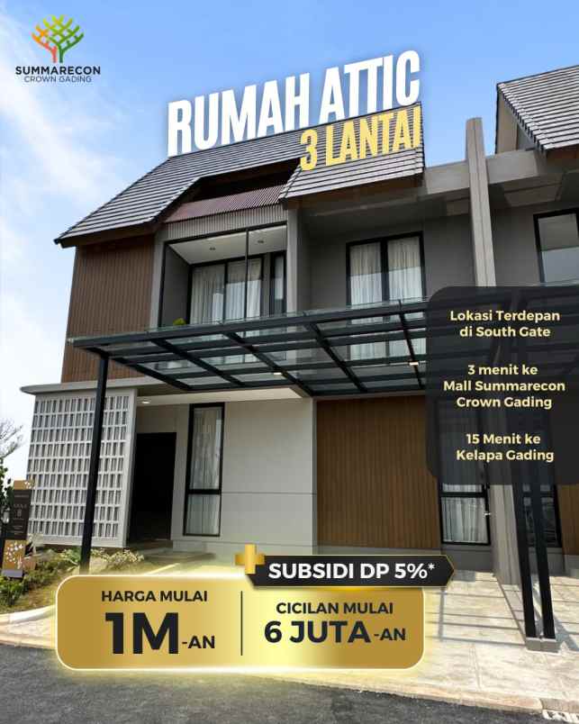 dijual rumah cluster viola scg