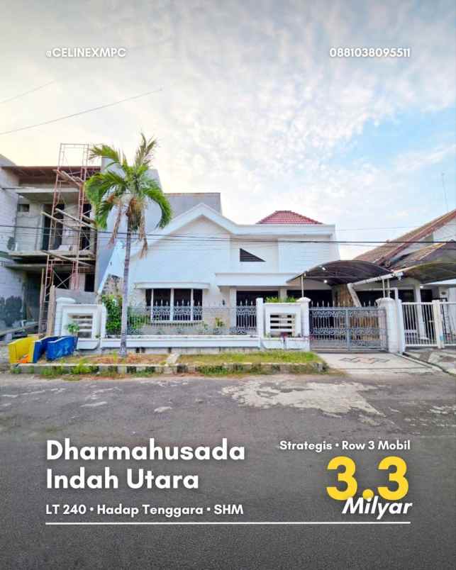 dijual rumah dharmahusada indah utara
