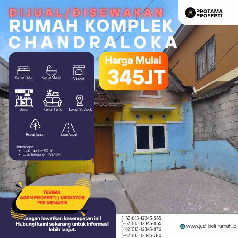 dijual rumah di perumahan candraloka 1 km 2 kt