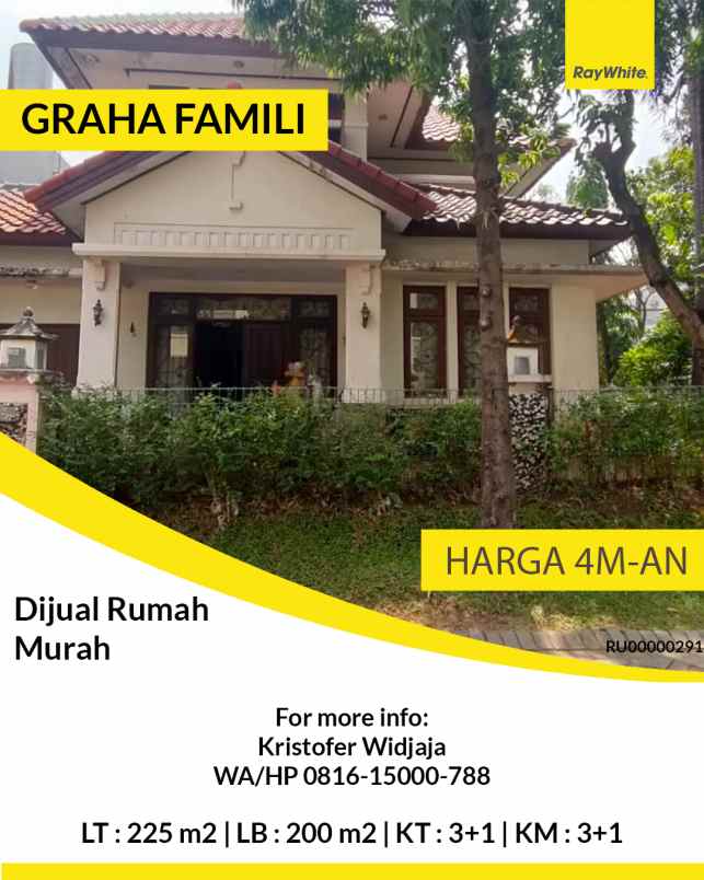 dijual rumah graha family wiyung