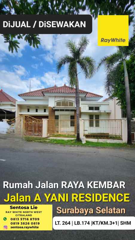 dijual rumah jalan a yani