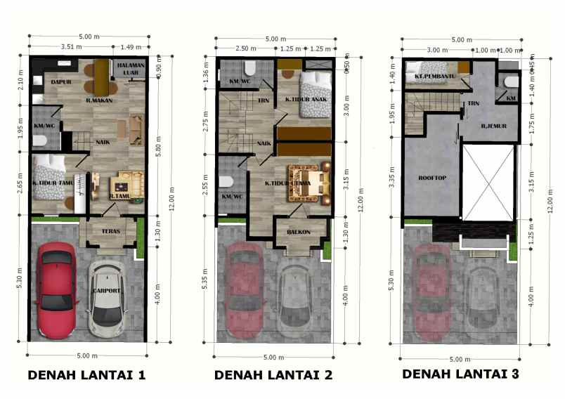 dijual rumah jalan batu belah 1 cipedak