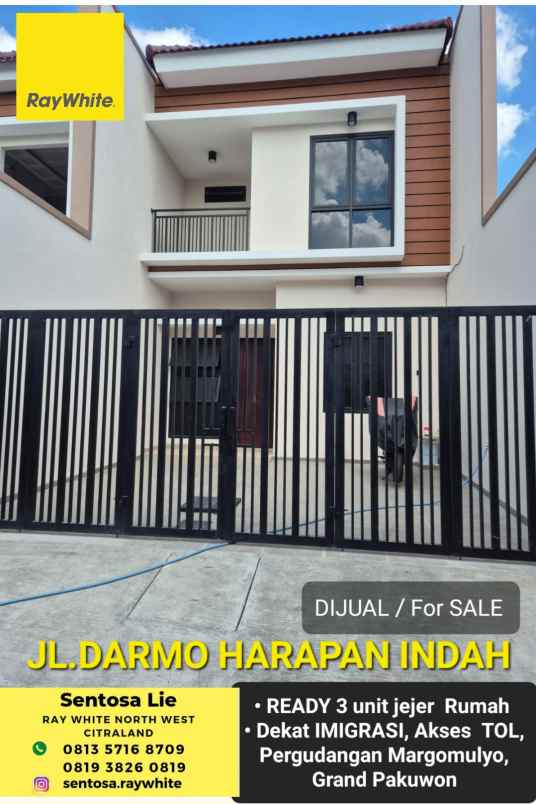 dijual rumah jalan darmo harapan indah