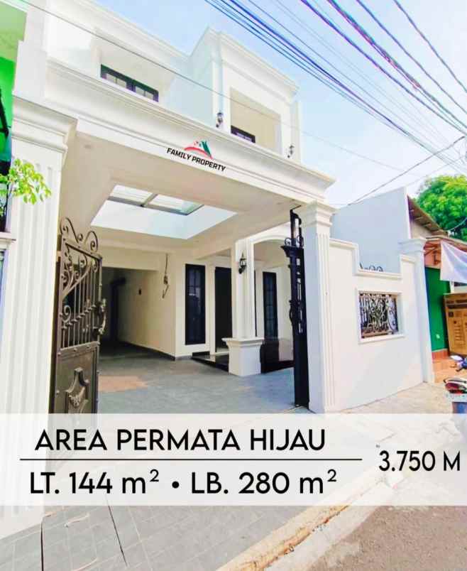 dijual rumah jalan raya permata hijau