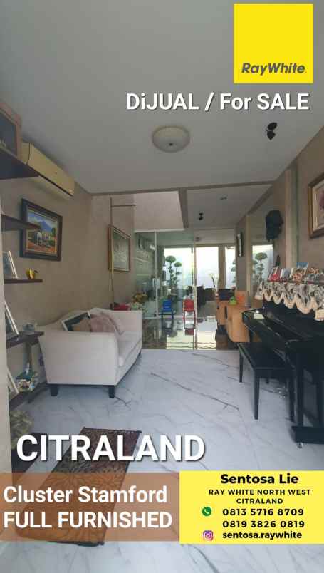 dijual rumah jalan stamford place citraland