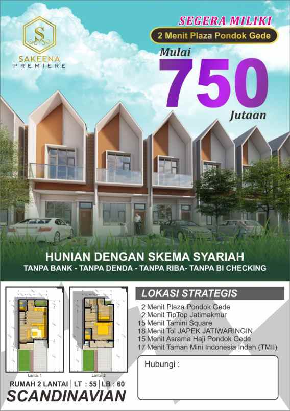 dijual rumah jatirahayu pondok melati