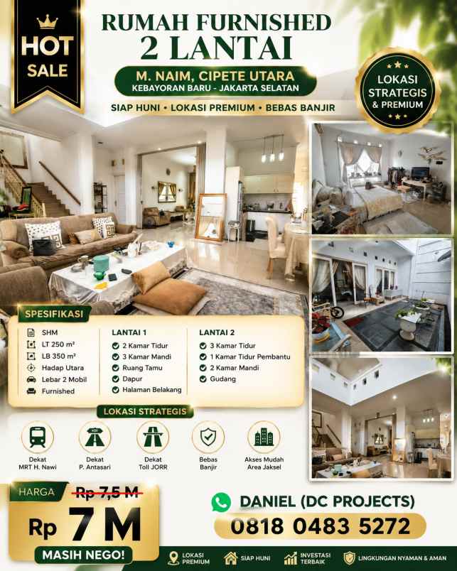 dijual rumah jl h naim
