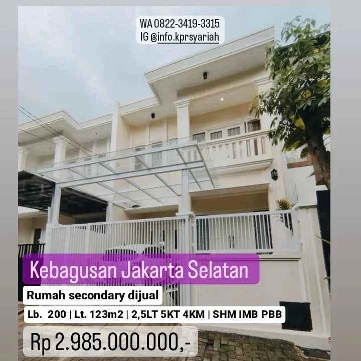 dijual rumah kebagusan