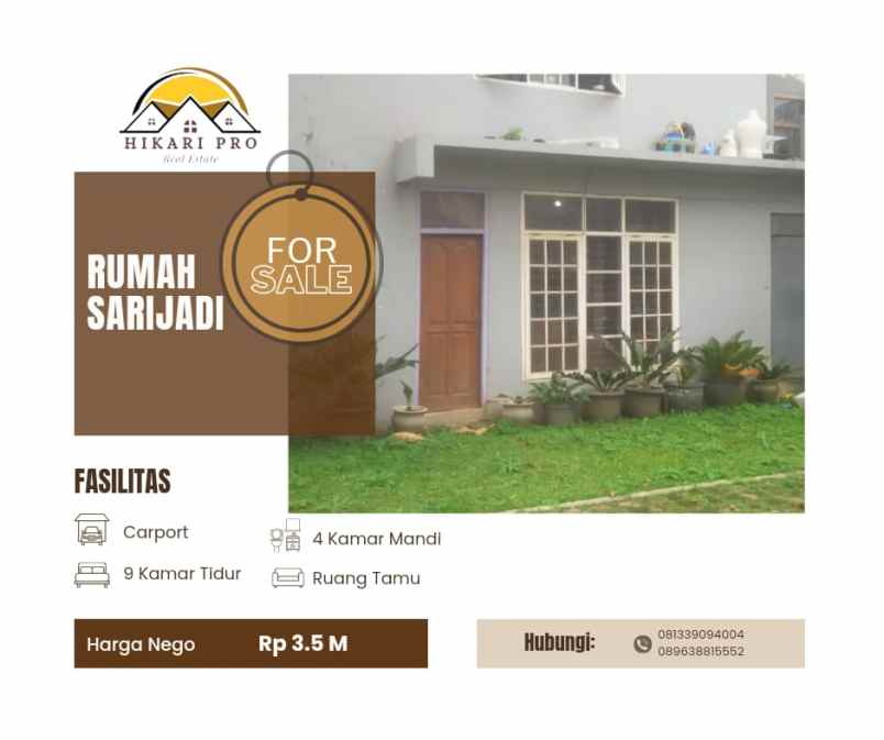 dijual rumah kel sarijadi kec sukasari