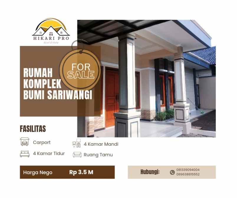 dijual rumah kel sariwangi kec