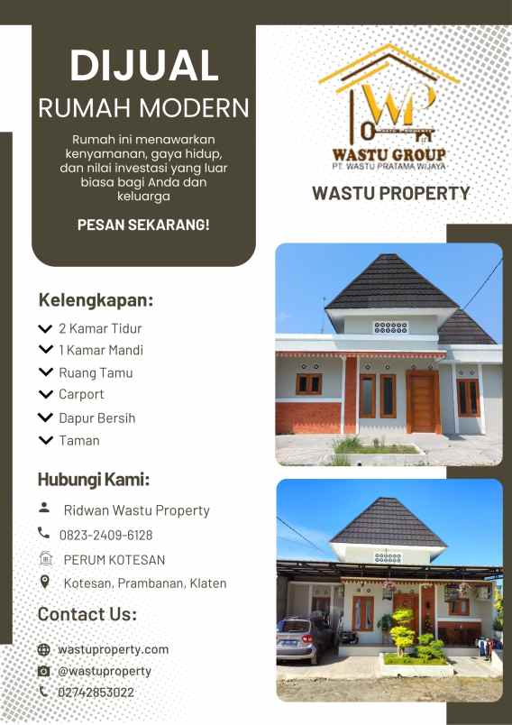 dijual rumah kotesan kec prambanan kab