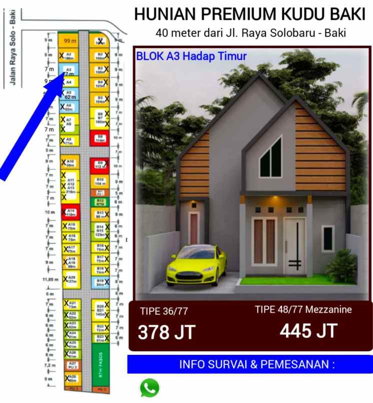 dijual rumah kudu baki sukoharjo jawa