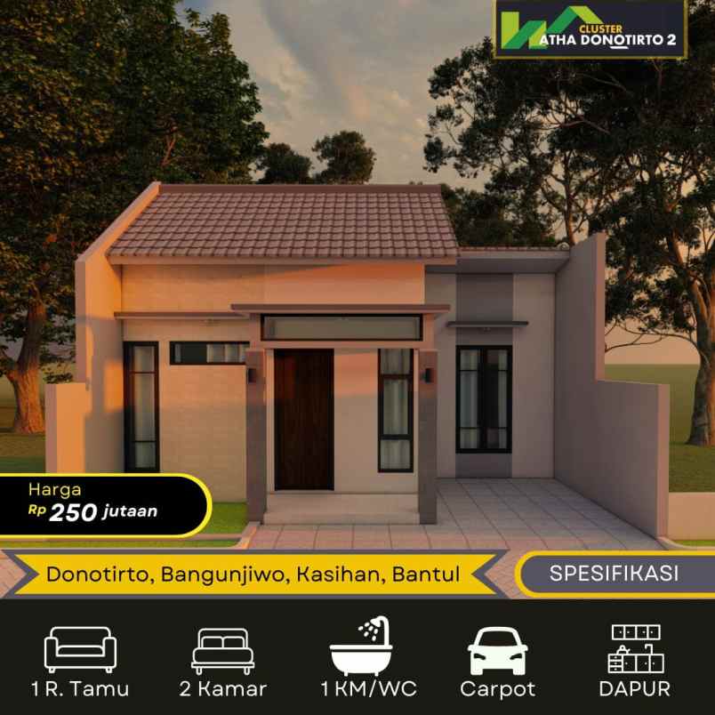 dijual rumah murah di bangunjiwo harga 200 jutaan