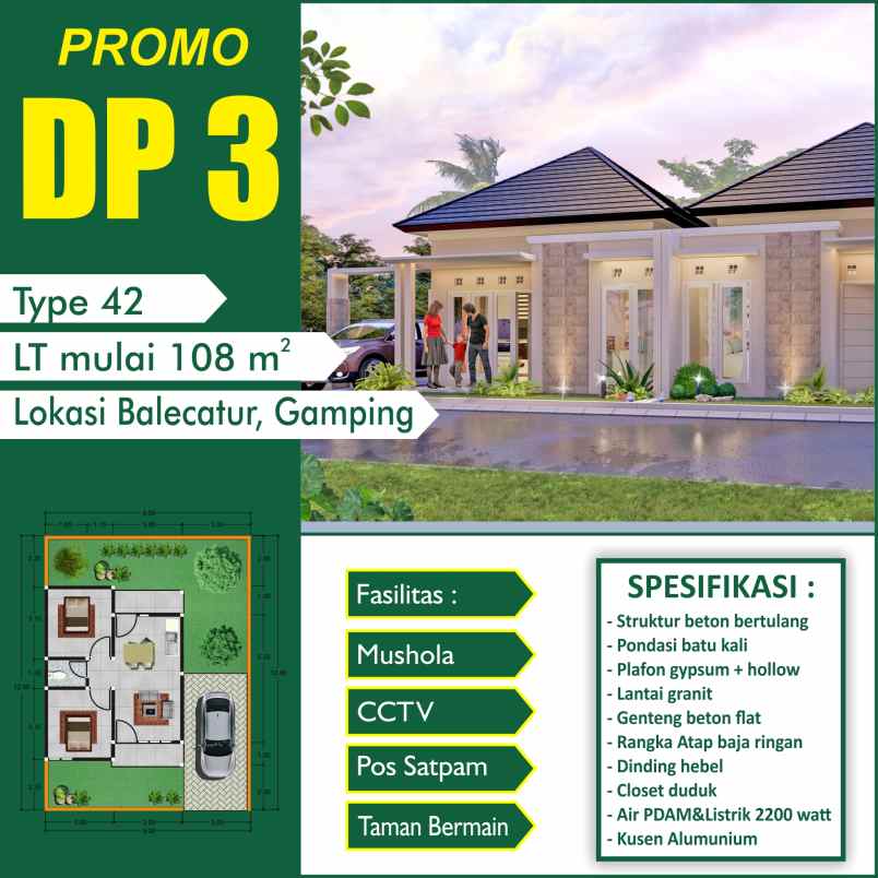 dijual rumah murah type 42 di gamping sleman