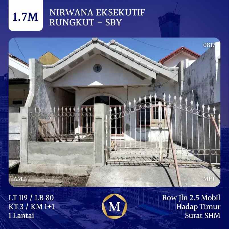 dijual rumah nirwana eksekutif surabaya