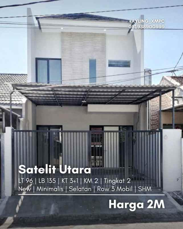 dijual rumah satelit utara