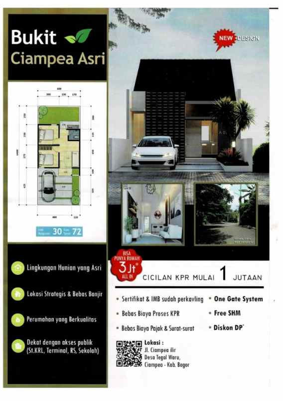 dijual rumah tegal waru kec ciampea