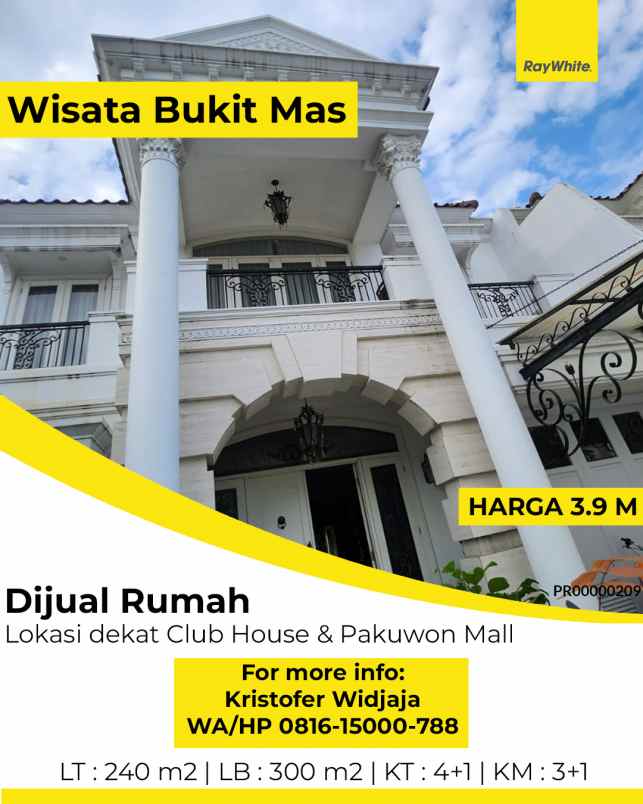 dijual rumah wisata bukit mas alexandria