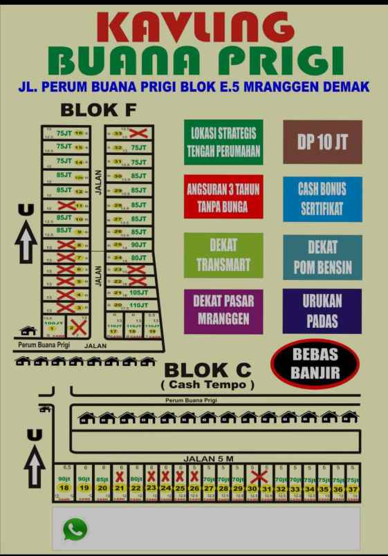 dijual tanah buana prigi demak