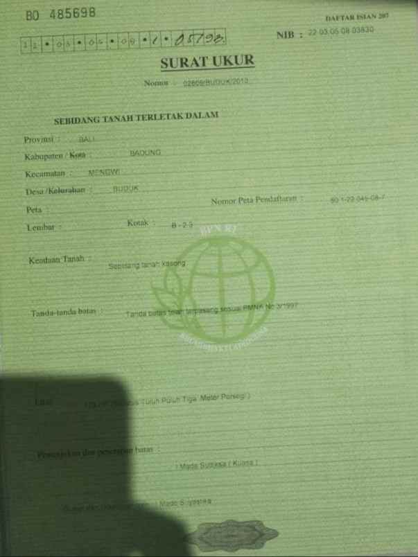 dijual tanah buduk pererenan