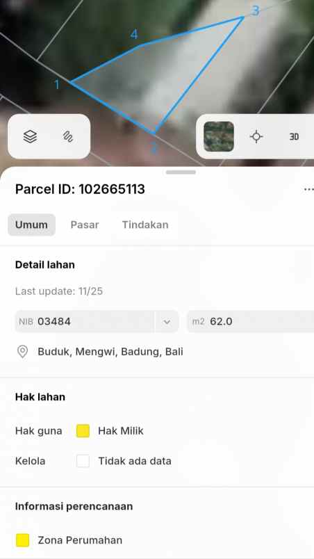 dijual tanah buduk pererenan