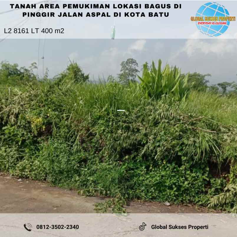 dijual tanah di pinggir jalan raya junrejo