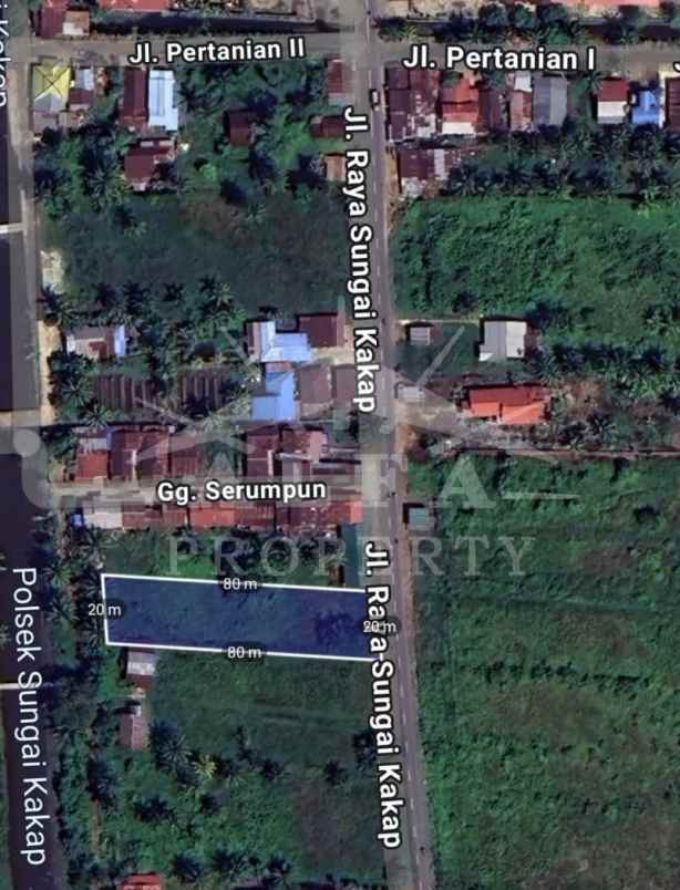 dijual tanah jalan raya sungai kakap