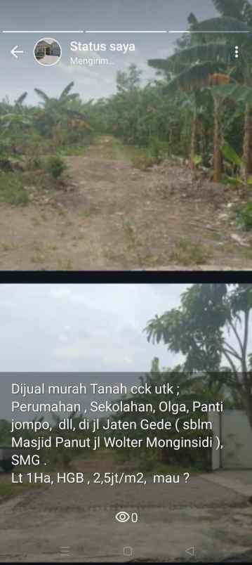 dijual tanah jl jaten gede