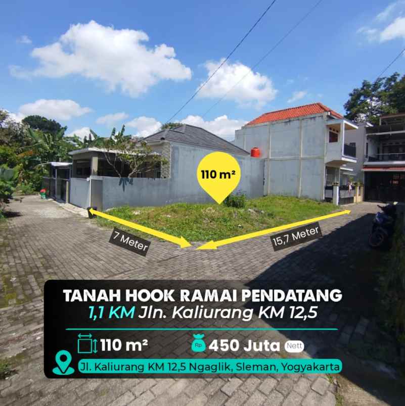 dijual tanah jl kaliurang km 12 5