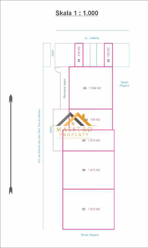 dijual tanah jl ladang dekat jl brig
