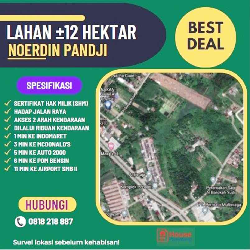 dijual tanah jl mayor h m noerdin