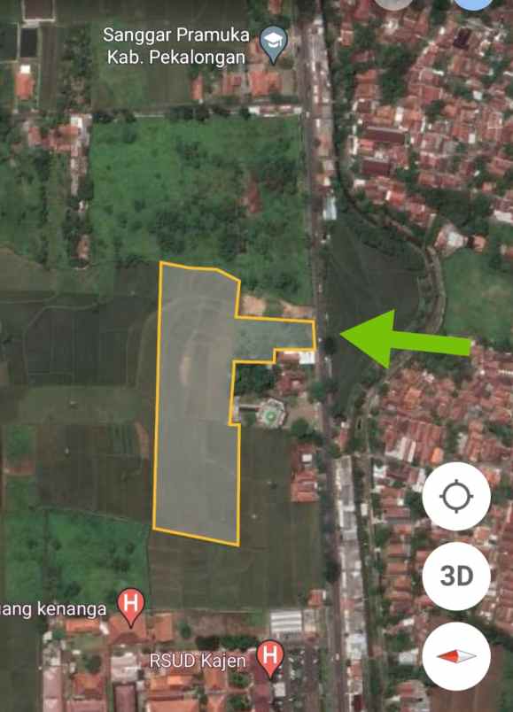 dijual tanah jl raya karanganyar kajen