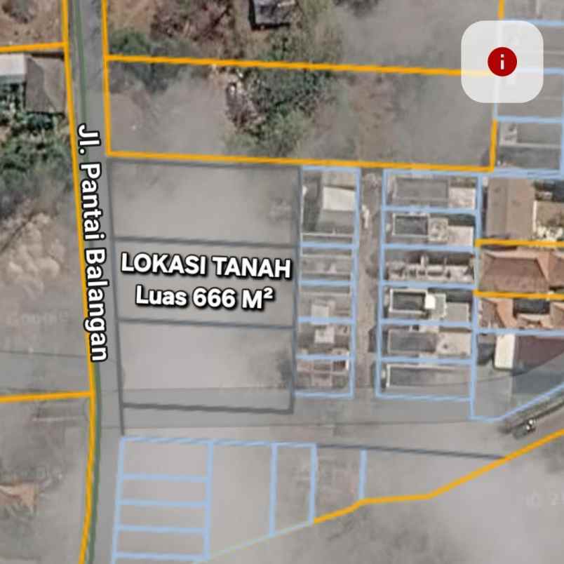 dijual tanah jln pantai balangan
