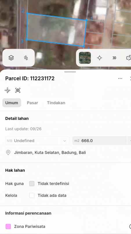 dijual tanah jln pantai balangan