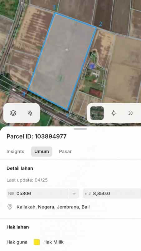 dijual tanah kaliakah